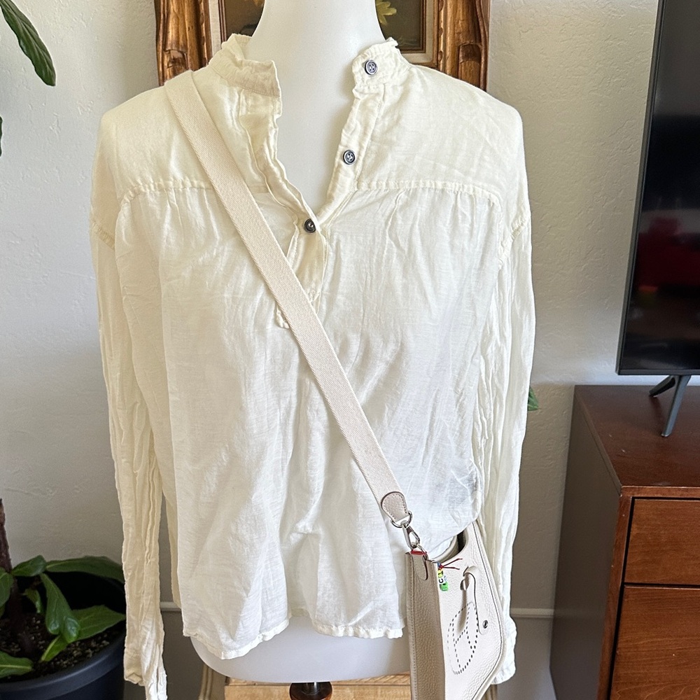 Isabel Marant Cream cotton silk blouse sheer